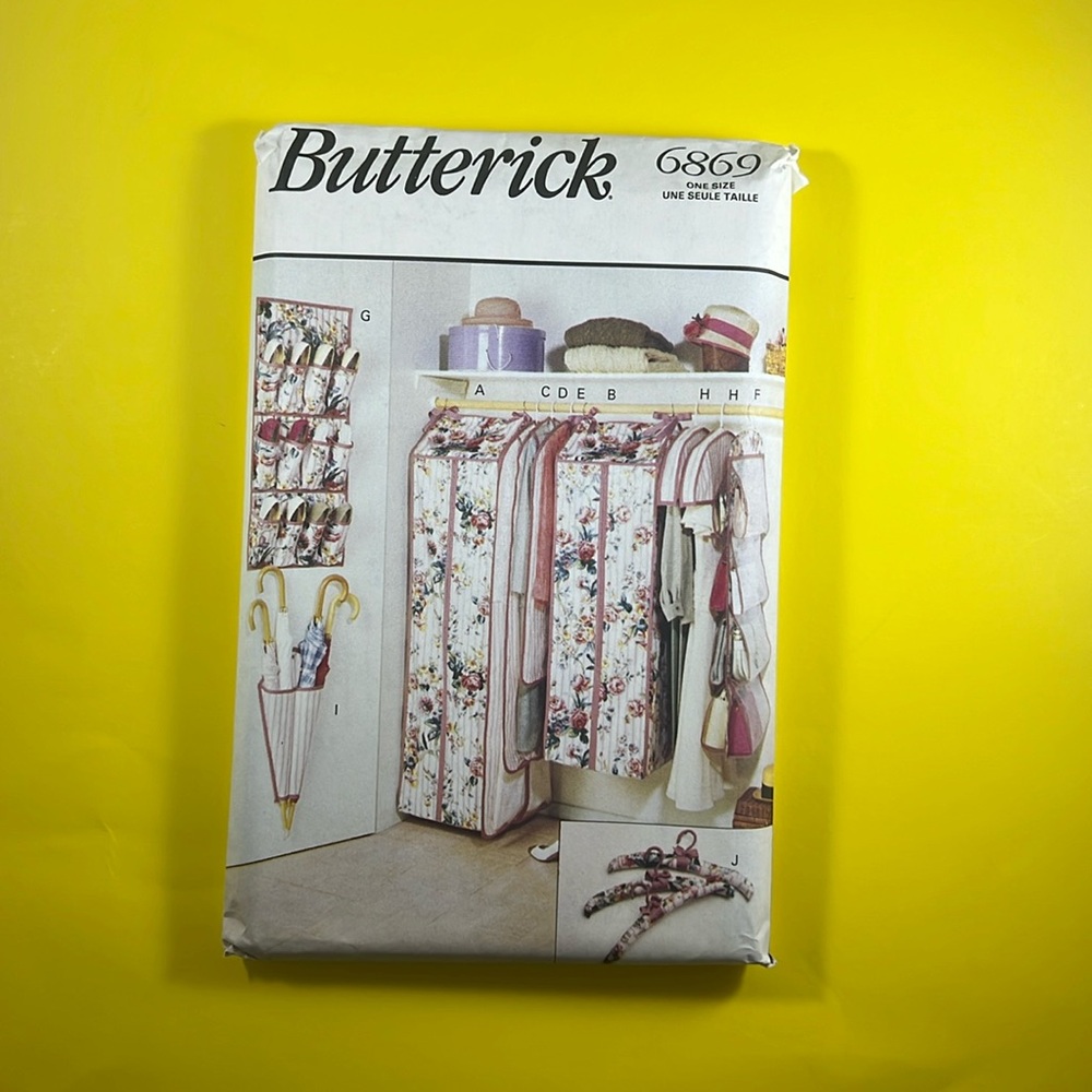 Butterick 6869 Closet Accessories Sewing Pattern Storage and Organizing UNCUT